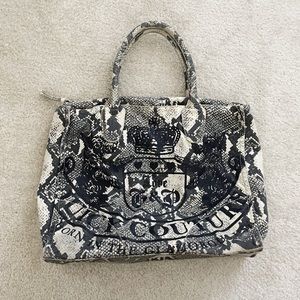 Juicy Couture Snake Print Tote with Black Sparkle Logo